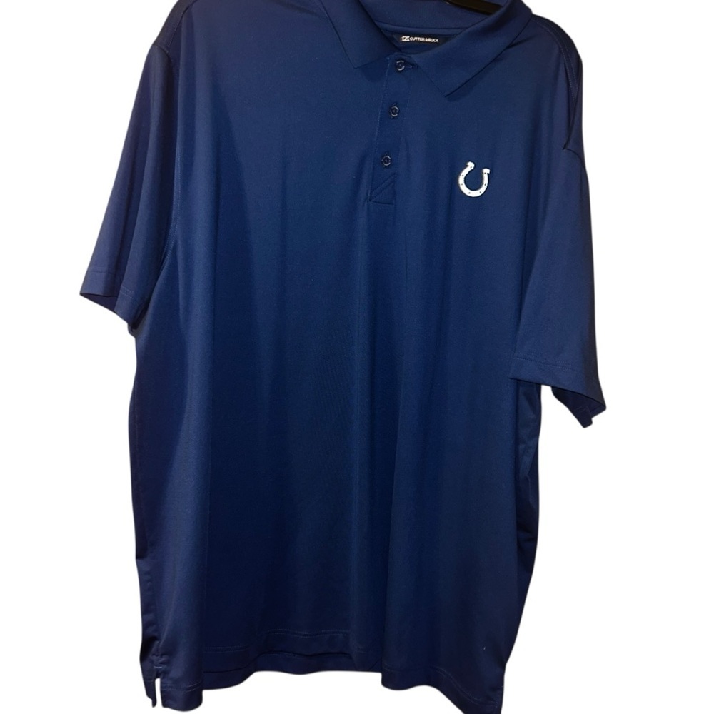 Men Cutter & Buck NFL Indianapolis colts blue polo shirt collar 3X XXXL